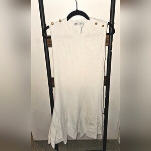 Zara small white dress #goldbutton